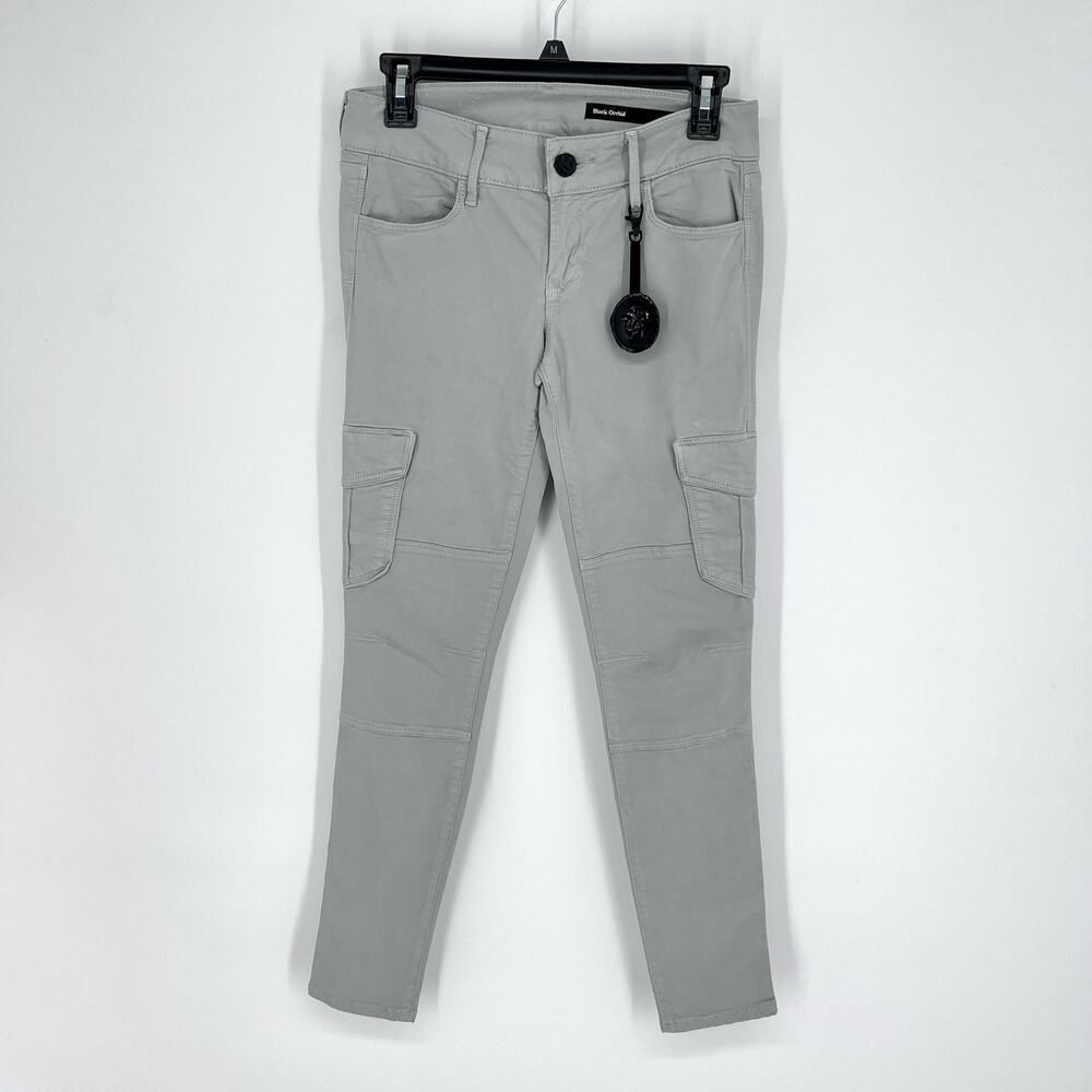 Black Orchid Denim NEW Skinny Cargo Jeans Womens Sz 27 Gray Cotton Blend Stretch